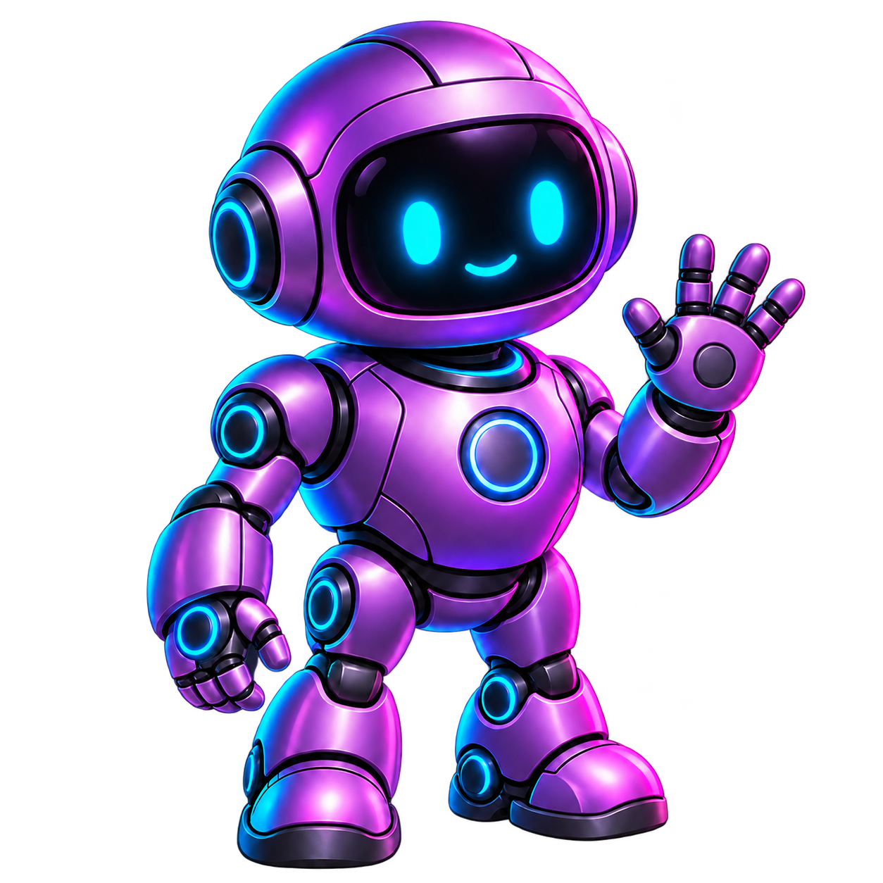 Nexa, the purple ProNexaSuite robot, waving hello
